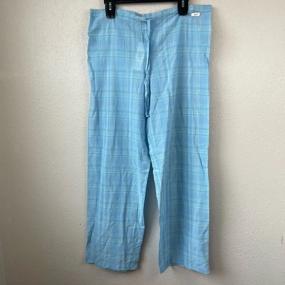 NWT DKNY Blue Mermaid Plaid Casual Pants Size S